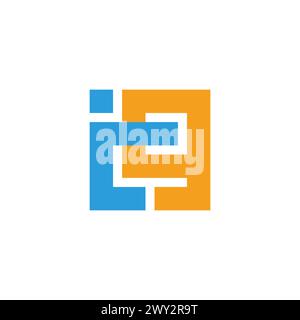 letter ig abstract square geometric line logo vector Stock Vector