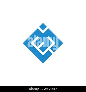 letter me negative space square line logo vector Stock Vector