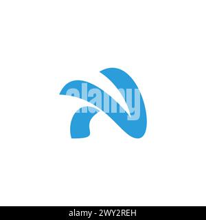 letter n blue wave abstract logo vector Stock Vector