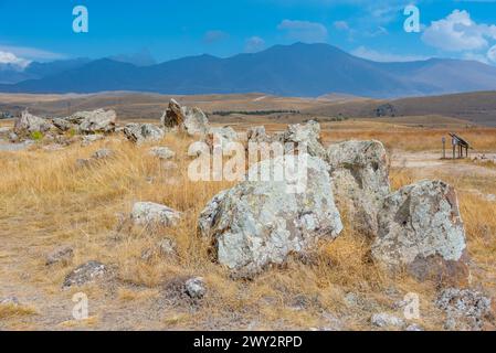 Zorats Karer aka Karahunj ancient sanctuary in Armenia Stock Photo