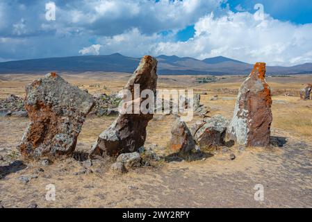 Zorats Karer aka Karahunj ancient sanctuary in Armenia Stock Photo