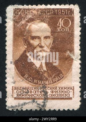 RUSSIA - CIRCA 1951: stamp printed by Russia, shows N. S. Kurnakov, circa 1951 Stock Photo