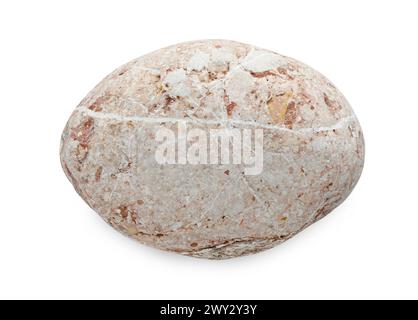 One light stone isolated on white, top view Stock Photo