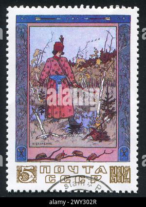 RUSSIA - CIRCA 1984: stamp printed by Russia, shows Prince and frog by Ivan Bilibin, circa 1984 Stock Photo