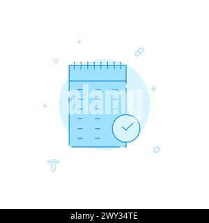 Exercise Schedule vector icon. Flat illustration. Filled line style. Blue monochrome design. Editable stroke. Adjust line weight. Stock Vector