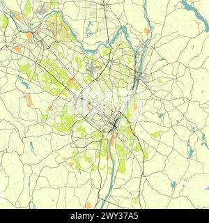 City map of Albany New York USA Stock Vector
