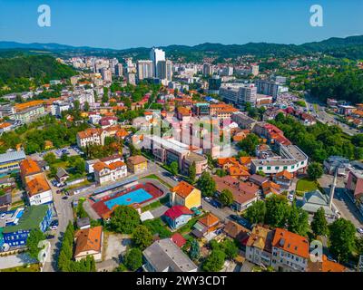 Panorama view of bosnian town Tuzla Stock Photo