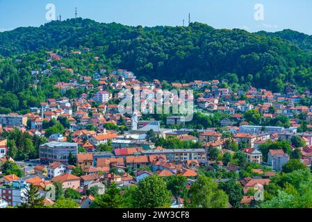 Panorama view of bosnian town Tuzla Stock Photo