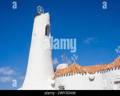 Church tower, Stella Maris church, Porto Cervo, Sardinia, Italy Stock Photo