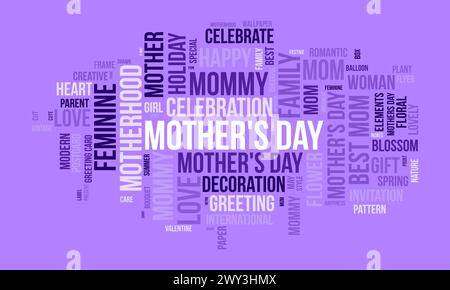 Mother's Day word cloud template. Cultural awareness concept vector background. Stock Vector