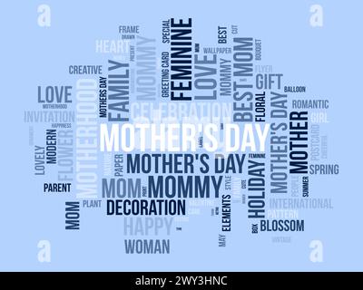 Mother's Day word cloud template. Cultural awareness concept vector background. Stock Vector