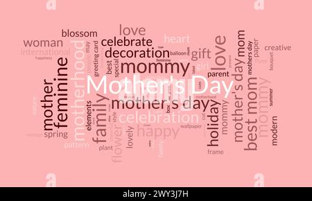 Mother's Day word cloud template. Cultural awareness concept vector background. Stock Vector