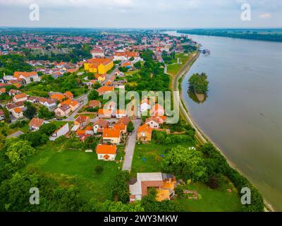 Aerial view of Croatian town Vukovar Stock Photo