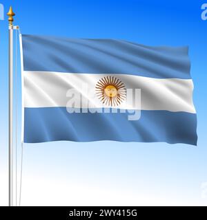 Argentina, official national waving flag, south america, vector illustration Stock Vector
