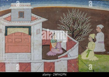 Court scene, 18th century, Bilaspur, Himachal State Museum, Shimla, Himachal Pradesh, India Stock Photo