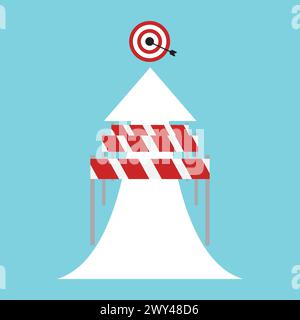 Overcoming business challenge and obstacles. Business success. Achievement and goals concept. Stock Vector