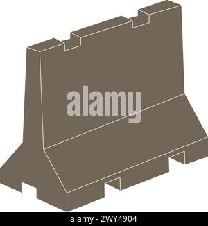 Concrete road divider icon vector illustration symbol design Stock Vector