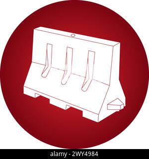 Concrete road divider icon vector illustration symbol design Stock Vector