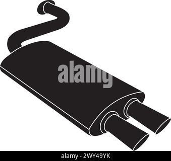 exhaust-pipe icon, vector illustration, black sign on isolated ...