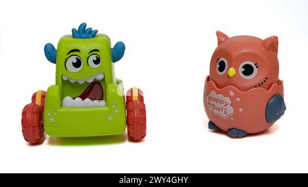 owl and frog toys Stock Photo