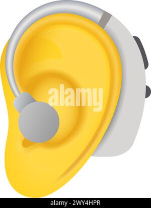 ear with hearing aid Stock Vector