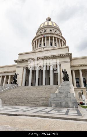 HAVANA, CUBA - AUGUST 28, 2023: Capitolio (Capitol) building in Havana, Cuba, vertical image Stock Photo