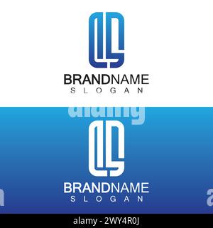 LS Letter Logo Design Template Vector in square shape Stock Vector
