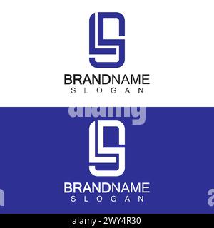LS Letter Logo Design Template Vector in square shape Stock Vector