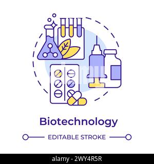 Biotechnology multi color concept icon Stock Vector