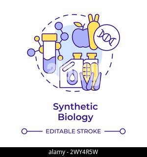 Synthetic biology multi color concept icon Stock Vector