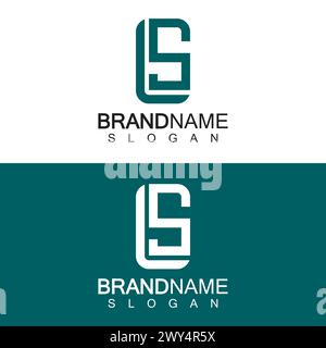 LS Letter Logo Design Template Vector in square shape Stock Vector