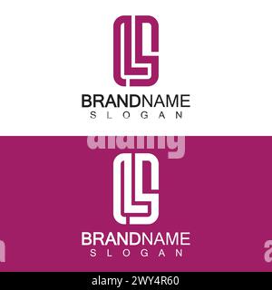 LS Letter Logo Design Template Vector in square shape Stock Vector