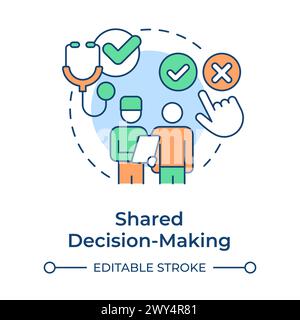 Shared decision-making multi color concept icon Stock Vector