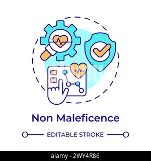 Non maleficence multi color concept icon Stock Vector