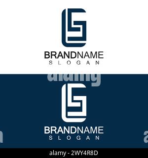 LS Letter Logo Design Template Vector in square shape Stock Vector