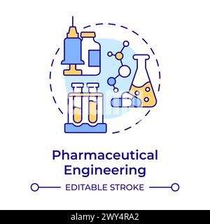 Pharmaceutical engineering multi color concept icon Stock Vector