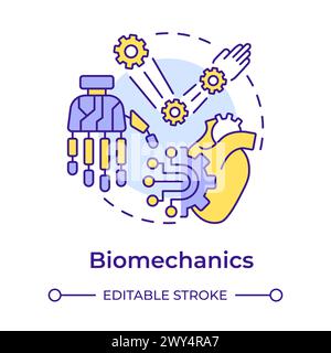 Biomechanics multi color concept icon Stock Vector