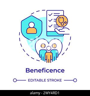 Beneficence multi color concept icon Stock Vector