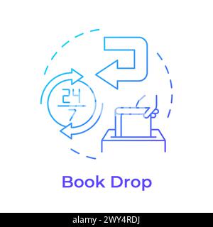 Book drop blue gradient concept icon Stock Vector