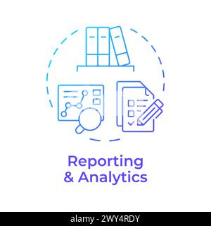 Reporting and analytics blue gradient concept icon Stock Vector