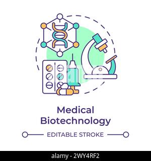 Medical biotechnology multi color concept icon Stock Vector