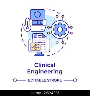 Clinical engineering multi color concept icon Stock Vector
