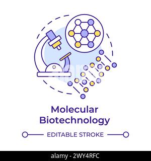Molecular biotechnology multi color concept icon Stock Vector