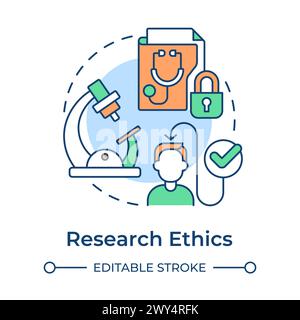 Research ethics multi color concept icon Stock Vector