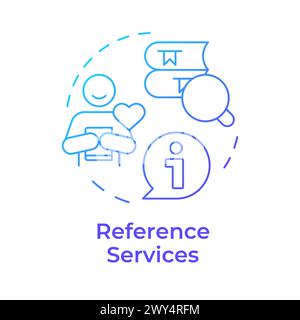 Reference services blue gradient concept icon Stock Vector