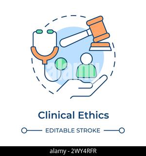 Clinical ethics multi color concept icon Stock Vector