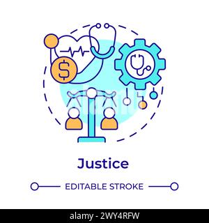 Justice multi color concept icon Stock Vector