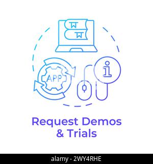Request demos and trials blue gradient concept icon Stock Vector