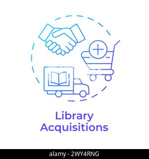 Library acquisitions blue gradient concept icon Stock Vector