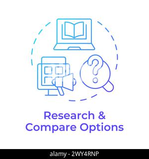 Research and compare options blue gradient concept icon Stock Vector
